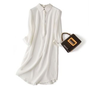 COPY - 100% Silk - White Peppy Style Dress